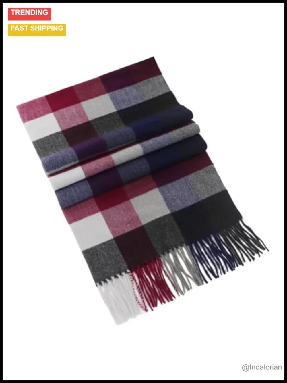 Unisex Classic Tartan Plaid Winter Scarf - Soft Viscose Blend, Lightweight, 13